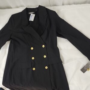 Zara Black Blazer with Gold Buttons